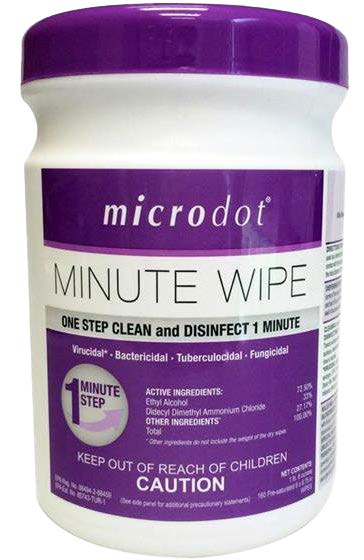 MICRODOT MINUTE WIPES SURFACE DISINFECTANT