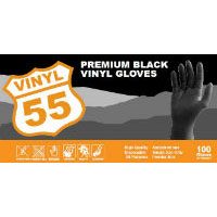 Emerald 55 Powder-Free Black Vinyl Gloves